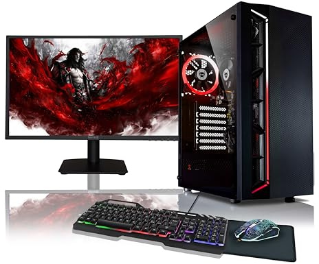 BEASTCOM Q3 | PC Gamer Complet | AMD Ryzen 5 4X 3,90GHz | 16Go RAM | 512Go SSD | 4K Vega 11 Cœurs Graphique | Écran LED 24 + Clavier + Souris + Tapis de Souris | HDMI | WiFi | Win 11 Pro