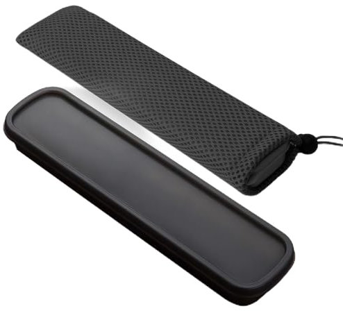 Dimedsion Porta cubiertos para llevar al trabajo Estuche cubiertos para llevar al trabajo, incluye estuche cubiertos y bolsa con cierre, guarda cubiertos negro, portacubiertos (1 Unidad)