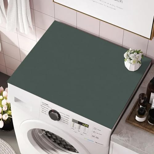 Washer Dryer Top Protector Mat,Washer And Dryer Covers For The Top Waterproof Anti-Slip Silicone Rubber Mat For Washing Machine Laundry Room Accessories(Dark Green,50 * 60cm)