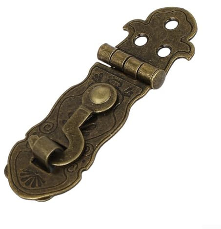 Serratura in bronzo antico stile vintage per cassapanche, valigie e scatole, chiusura decorativa per mobili in legno, chiusura a scatto in ferro