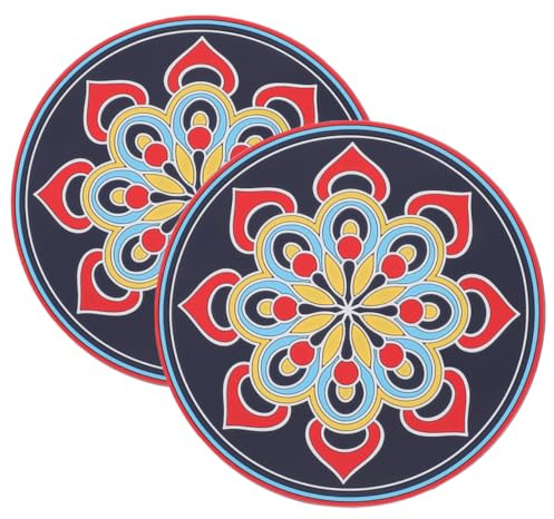 OFFIGAM Rutschfeste Klangschalen Pads 2 Stück mit Elegantem Design und Künstlerischem Touch aus Pvc Vielseitig Einsetzbar als Klangschalenhalter für Meditation