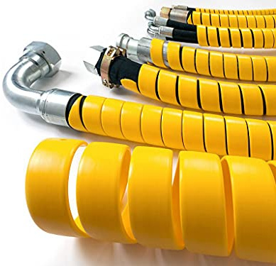 Spiral Hose Wrap/Guard Protector Sleeve HDPE size 25 - Range 20-27mm - Black & Yellow (Yellow, 10 Mtrs)