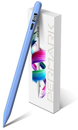 Pencil for Apple iPad 11th/10th/9th with LED Power Display, 15Mins Fast Charge, Stylus Pen for iPad 10/9/8/7/6th,11th A16,Air 11/13 M2/M3,Pro 11/13 M4,Pro 12.9,Air 5/4/3,Mini 7/6/5(Blue)