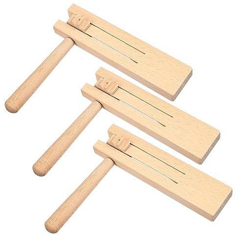 Milisten Wooden Ratchet Matraca Noise Maker Toys for Children, Single-layer Rotating Ratchet Hand Instrument Set of 3 for Early Music Education and Play