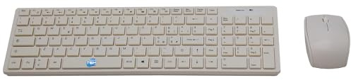 SIMPLETEK - Kit tastiera e mouse wireless layout italiano QWERTY, colore bianco, compatibilità universale