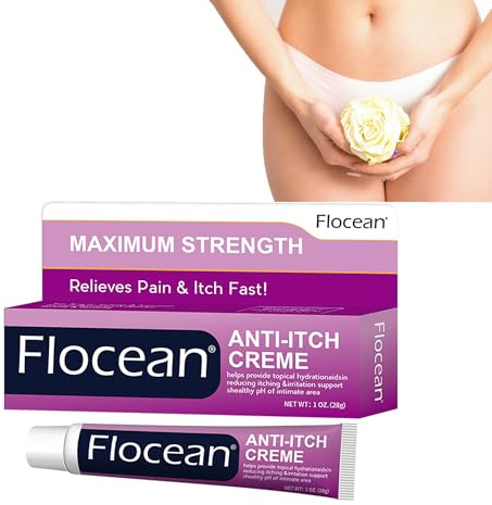 Juckreizlindernde Creme für den Intimbereich für Frauen, sanfte, beruhigende Formel zur Linderung von Juckreiz und Rötungen, pH-neutral, parfümfrei, 28 g/1 oz