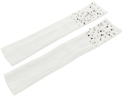 Stulpen Damen Beinstulpen BeinwäRmer Socken mit Perlen Strasssteinen Winterwärme gestrickte Oberschenkelhohe Stiefel-Socken koreanische Fußbezüge bequeme warme