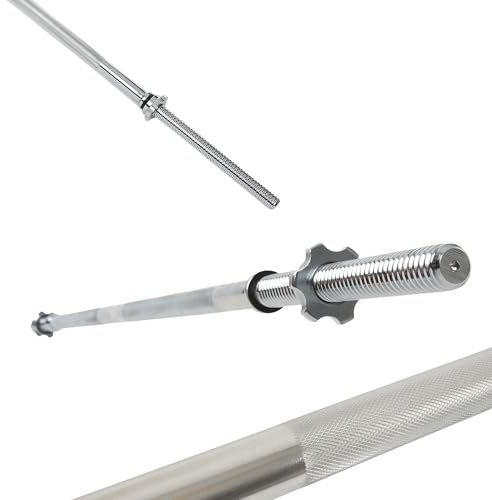 XTREXO TX Haltère longue 180 cm – 8,7 kg, capacité de charge 140 kg, diamètre 28 mm, en acier au carbone, moletage, fermetures en étoile – Pour la musculation à la maison, développé couché, squats