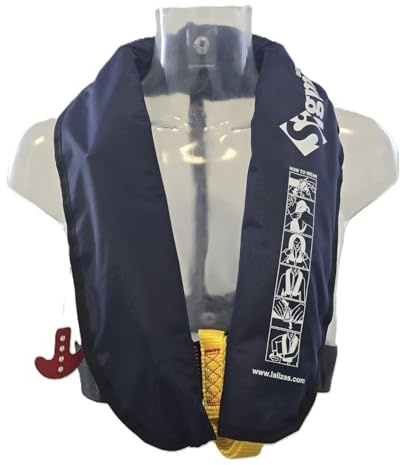 Lalizas Automatik-Rettungsweste Sigma 170N ab 40 kg, Erwachsene, Navyblau, aufblasbare Schwimmweste 150N