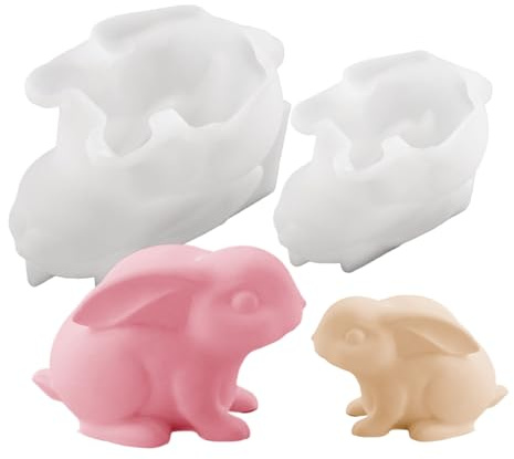 Silikonformen für das Basteln – Antihaft-Form in Hasenform, 3D-Kerzenherstellungsset, Osterkerzen, flexibles Formtablett, kreatives Zubehör für verschiedene Materialien | für Zement Arg