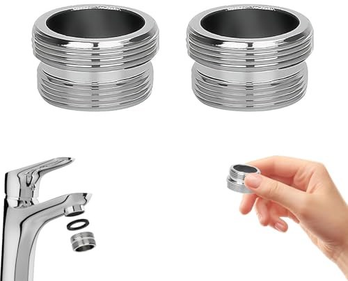 LEIIERUY 2 Adaptadores de Grifo de Acero Inoxidable – Conector M22 a M24 para grifos de Cocina y baño, Compatible con aireadores, mangueras de jardín y filtros de Agua