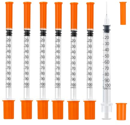 100 unidades de tubo de plástico de 1 ml/cc (30 g, 8 mm), herramientas de medición multiusos, empaquetadas individualmente, accesorios de laboratorio (100)