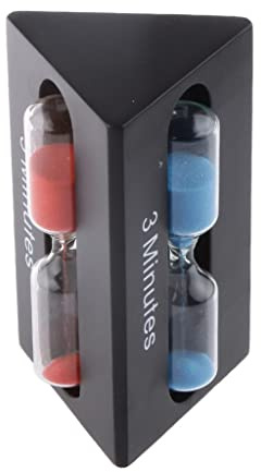 Sharplace Dreieck Sanduhr Zahnputzuhr Eieruhr - 3Minuten / 5 Minuten / - 10cm x 6cm, Schwarz