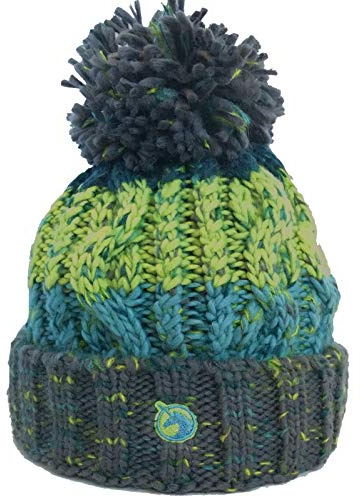 Unicorn Headwear Corkscrew Acrylic Knitted Fleece Lined Pom Pom Beanie Hat