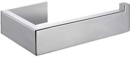 Flybath Toilettenpapierhalter Ohne Abdeckung SUS 304 Edelstahl Stilvolles Bad WC-Rollenhalter Wandmontage Selbstklebend (Kein Bohren), Spiegel Poliert