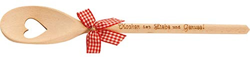 Spruchreif · Kochlöffel aus Holz mit Herz und Gravur · Geschenk für die Mutter · Vater · Geburtstag · Hochzeit · Hobbykoch (Kochen ist Liebe und Genuss)