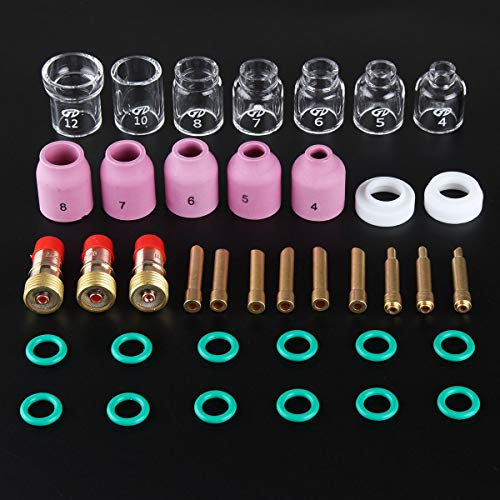 KingLan 38Pcs Wig Schweißen Stubby Torch Ring Slot Gelenk Klemme Glas Tasse Für Wp-17/18/26