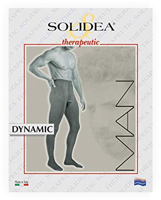 SOLIDEA Herren-Strumpfhose Dynamic CCL 1 offene Kompressionspitze, abgestuft, 18/21 mmHg, Natur, S/XL