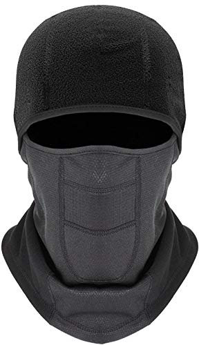 KARAA Sturmhaube Sturmmaske Schwarz für Fahrrad Motorrad kalter Winter Winddicht dick Gesichtshaube Atmungsaktiv Skihaube Skimaske für Damen Herren (Dick, für Winter)