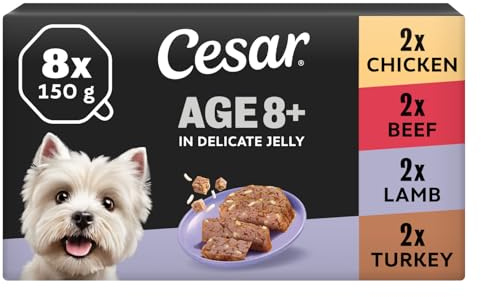 CESAR Senior 10+ in Delicate Jelly 3x 8x150g