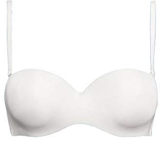 Reggiseno Fascia Preformata con Ferretto Coppe Graduate e Spalline intercambiabili SI E' LEI Art. 1580 (3, Bianco)