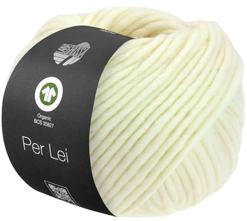 LANA GROSSA Per Lei GOTS | Klassisches Merino-Dochtgarn, GOTS zertifiziert | Handstrickgarn aus 100% Schurwolle | 50g Wolle zum Stricken & Häkeln | 60m Garn FB 11