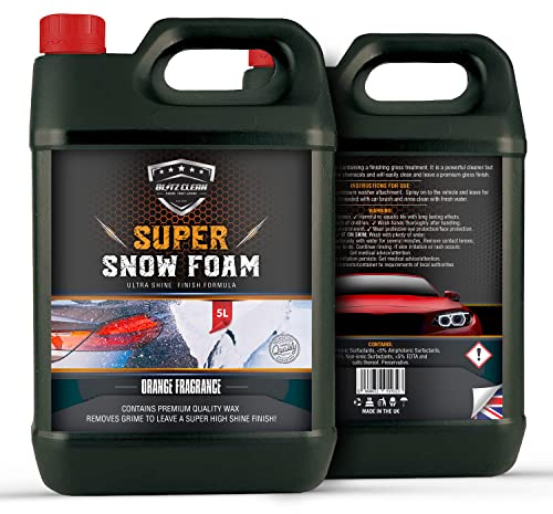 Orange Snow Foam Car Ultra Shampoo Wash Eliminates Dirt, Grime, High Gloss Finish Content Foaming Agent, Removes Dirt and Road Grime, pH Neutral,Snowfoam Cannon Super Scented Fragranced Foam