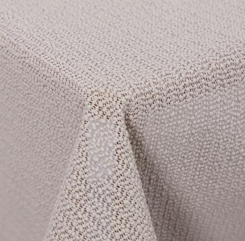 texpot Tischdecke 140 x 180 cm oval beige Gartendecke mit Saum abwaschbar Gartentischdecke Balkon Terrasse wetterfest