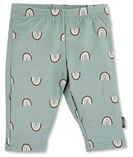 Sterntaler Leggings regnbåge – baby badbyxor med dragsko – UV-skydd 50 badmode – badbyxor för flickor med blöjinsats upp till storlek 86/92 – baby och barn simkläder, Steingrön, 104