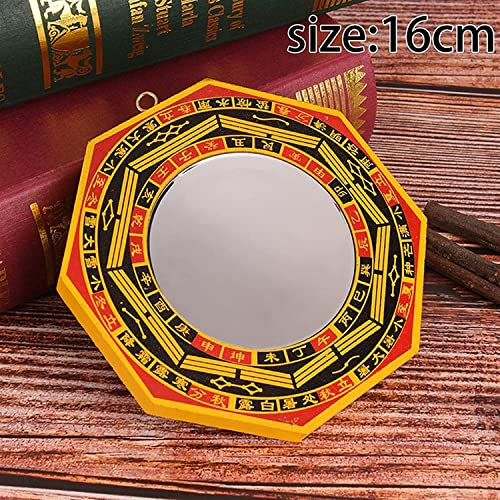 HEYONA Spiegel for Wall Decor, Bagua Mirror, Traditional Chinese Feng Shui Mirror, Taoist Buddism, 3Sizes FengShui Mirror Taoist Talisman Energy Home Decoration Lucky Chinese Feng Shui (Color : 16cm)