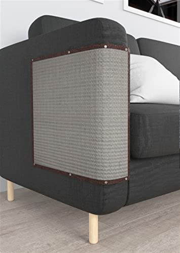GIBZ Sisal Katze Kratzmatte für Katzen Sofaschutz Natürliche Kratzschutz für die Fußecke des Betts im Innenbereich, Schwarz, 50×40cm