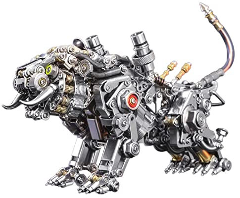 FUXE 3D Metall Puzzle Tiger Modellbausatz, DIY Mechanische Metall Tiger Deko, 3D Lasergeschnittenes Metal Puzzles Kit für Erwachsene und Kinder - 700 Teile