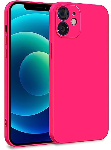 MyGadget Cover per iPhone 12 Mini - Custodia in Silicone Morbido a Doppio Strato – Case con Protezione Fotocamera & Fodera Interna Antigraffio - Rosa magenta