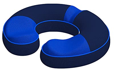 Surwin Cojín Antiescaras Cojín Silla Oficina, Cojín Lumbar para Adultos Alivio Dolor de Coxis Cojines, Cojin Antiescaras para Silla de Ruedas para Embarazo Postparto (1 Pieza,Redondo-Azul)
