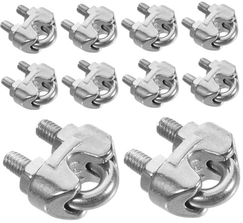 OKUMEYR Kabelclips 20St Kabelklemme Drahtklemme Drahtseilklemme aus Edelstahl Kabelklemmgriffe Kabelclip Seilklemme für Winde Seilklemmen Metall Fingerhut U-Clip Seilclip Rostfreier Stahl