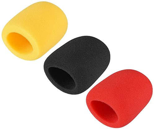 XYWHPGV 3 STÜCKE Verdicken Schwamm Schaum Mic Cover Handheld Mikrofon Windschutz Schwarz Rot Gelb für KTV(70876 87b37 fe4d9 c54b9 320a3 e7ac6