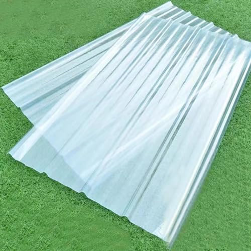 Leicht zu Biegen und zu Schneiden Wellplatte,1,2 Mm Klares Dachblech Profilblech Trapezblech Dachblech für Gerätehaus,Flammhemmende FRP-Tageslichtplatten mit Uv-Schutz (0.9x1.1m/35x43in)