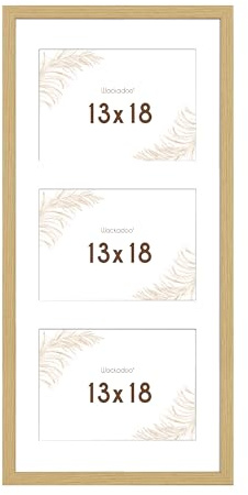 Wackadoo Bilderrahmen Collage 13x18 Natur Fotowand Fotorahmen mit Glasscheibe FSC Holz Picture frame
