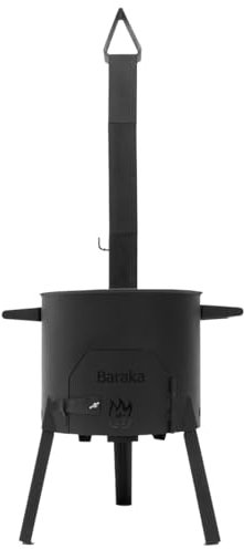 FlameFusion Utschak Feuerofen mit Abzugsrohr Uchag Grillen & Kochen mit Outdoorküche (Utschak M - ohne Kazan) geeignet für Kazan 12 Liter