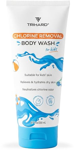 TRIHARD Kids Swim Face and Body Wash - Gentle Chlorine Removal Cleanser After Pool or Ocean, Daily Wash for Children Post Swim, Kids Cleanser for Chlorine and Saltwater