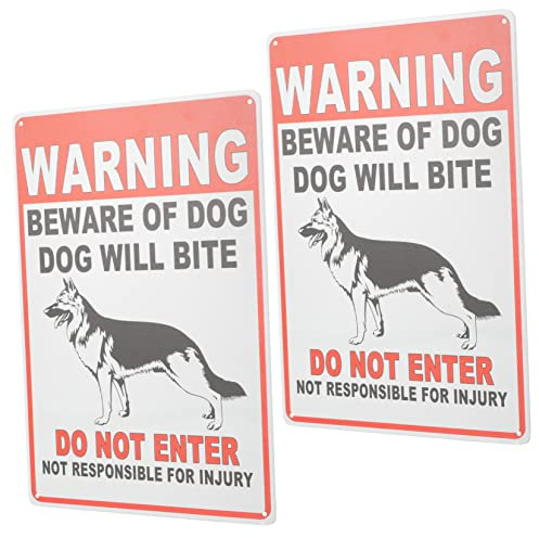 Milisten 2piezas Advertencia Impresión De Perro Letrero De Decoración De Seguridad Redondeada