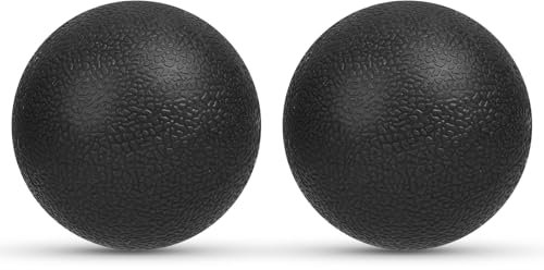URAQT Massagebälle Faszienball, 2 Stück Faszienrolle set, Triggerpunktball für Yoga myofasziale Entspannung, Massagebälle für Rücken Beine Füße Hände, 5.8cm (Schwarz)