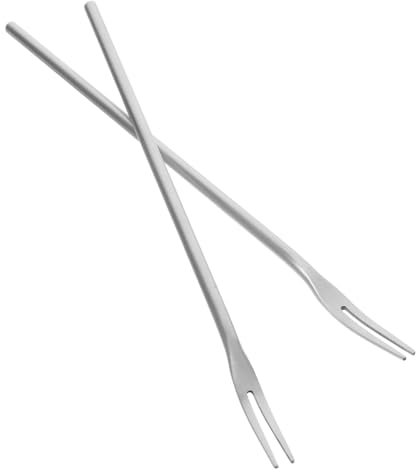 Luxshiny 2piezas Tenedores De Fruta De Acero Inoxidable Mango Tenedores De Postre De Dos Dientes Para Tartas Suministros Para Fiestas Banquetes Casa y Bar