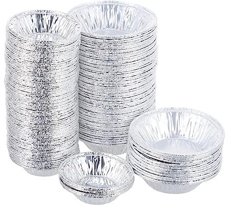 HOLIDYOYO 500pezzi Stampi Per Crostatine All in Alluminio Rotondi Antiaderenti Usa e Getta Per Dolci Gelatine Budini Due Dimensioni