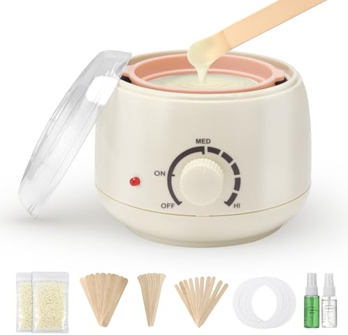 AUZEAL 250ml Mini Waxing Kit for Women, Hard Wax Kit for Hair Removal, Waxing Kit for Bikini, Underarms, Eyebrows, Face, Compact for Teen Girls or Students Starters, Sensitive Skin, Dorms & Home Use