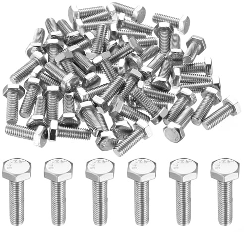 XxinXrong 100 Stück Sechskantschrauben M6x20mm, 6 Kant Schrauben Maschinenschrauben, Sechskantkopf Gewindeschrauben Set, Vollgewindebolzen für Metallbauarbeiten Automobilmaschinen DIY