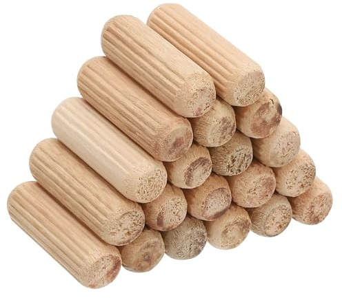 LSNNMU Clavijas De Madera 100 pasadores Redondos de Madera, de Madera Acanalada, Secos, biselados, for Manualidades, decoración del hogar.