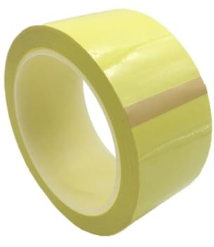 SYLALE Cinta adhesiva aislante Mylar amarilla de 46 mm de ancho, rollo de 50 m, for bobinas de condensadores de motores de transformadores, retardante de llama.