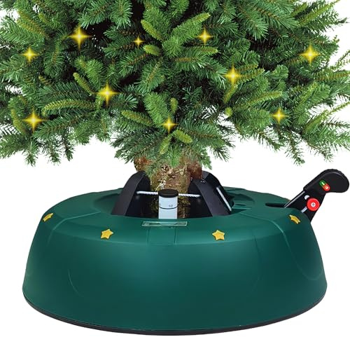 Robuster Christbaumständer für Baumhöhe bis 3,5m, mit Fußpedal und Einseiltechnik, inkl. 3,5L Wassertank, Weihnachtsbaumständer mit Sicherheitssystem, Grün (Matt) – Kamai Select 3.5
