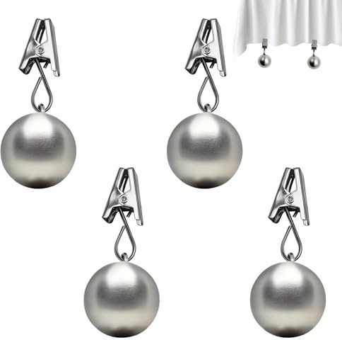 PWGHWG 4 Stück Tischdeckenbeschwerer, Tischdecken Beschwerer Draußen, Tischdeckengewichte mit Clips für Party Picknick Hochzeiten (ca. 66 g)